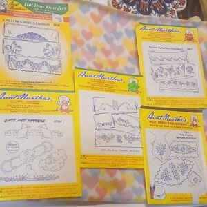 Aunt Martha's Hot Iron Transfers- 6 Packages- VINTAGE